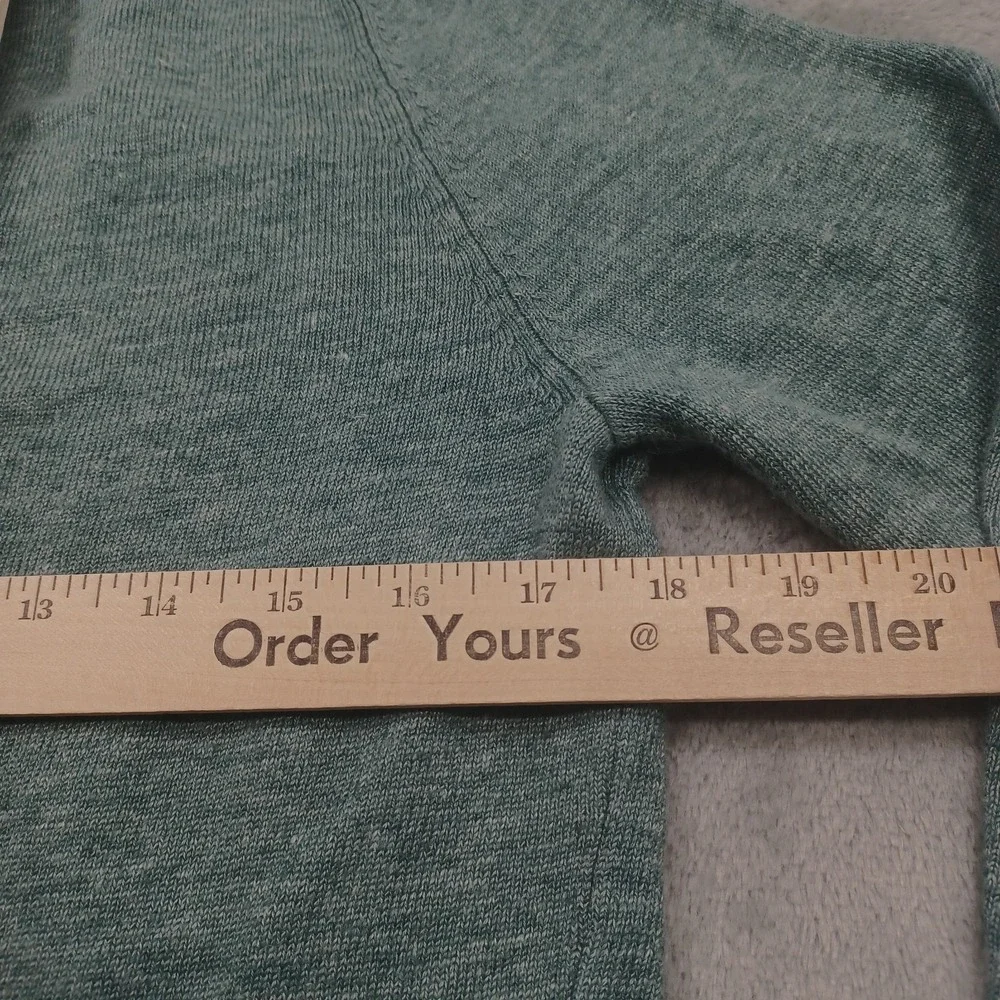J Crew Sweater Womens‎ XS Green Pullover Crew Neck Casual Linen Blend